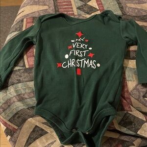 Okie Dokie Green My First Christmas Bodysuit